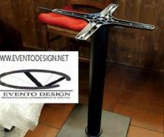 Base Per Tavolo Pizzeria Bar - Ghisa Nera Con Base Piramide a Gradini