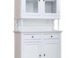 CREDENZA CRISTALLIERA NAPOLETANA IN LEGNO 2 ANTE SHABBY CHIC BIANCO