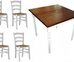 Set Roma Tavoli + 4 Sedie In Stile Shabby Chic Per Arredo Bar Ristorante