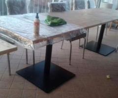 Base tavolo in metallo verniciato nero con piastra piatta 40×40 cm