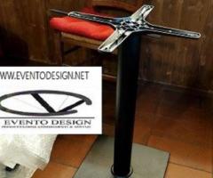 Base tavolo in metallo verniciato nero con piastra piatta 40×40 cm - 2
