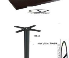 Base tavolo in metallo verniciato nero con piastra piatta 40×40 cm - 4